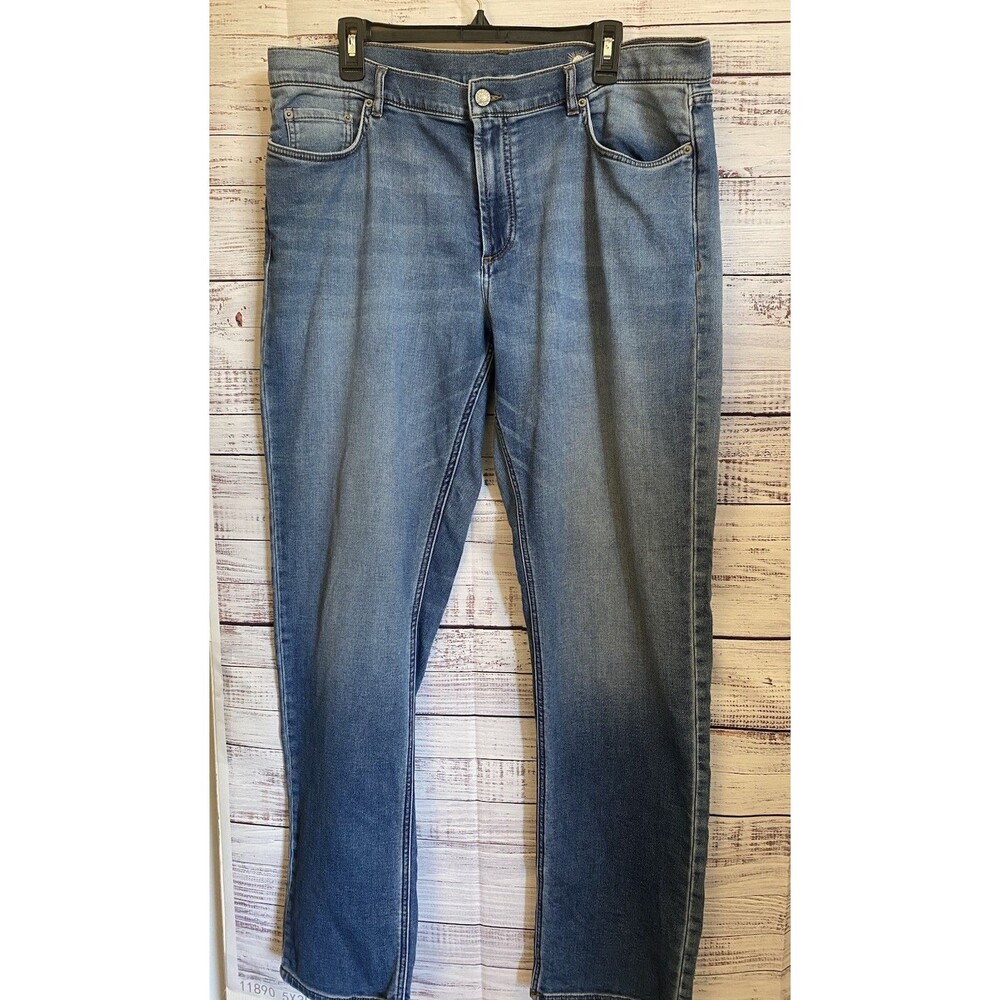 Faherty Mens Jeans  38/31 Straight Leg Blue Medium Wash Stretch Indigo dyedDenim